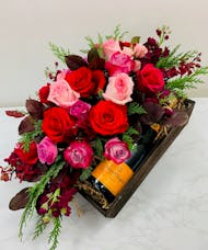 Champagne and Flowers Gift Box