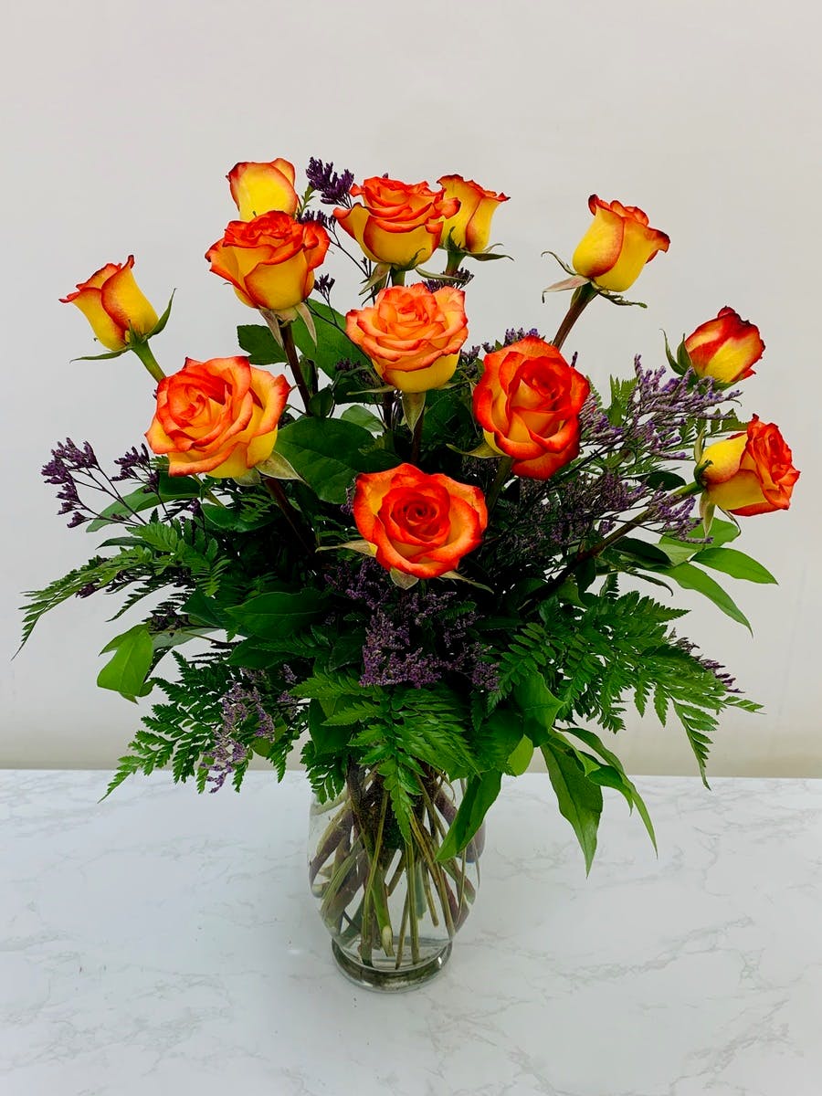 Dozen Orange Roses for Fort Worth Delivery | Bice's Florist