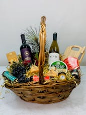 Wine and Cheese Holiday Gift Basket