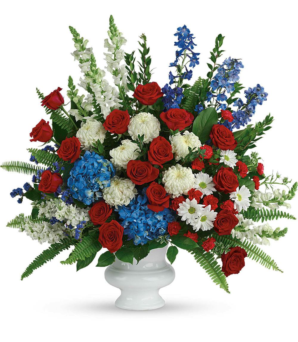 With Distinction Patriotic Funeral Flowers | Bice's Florist