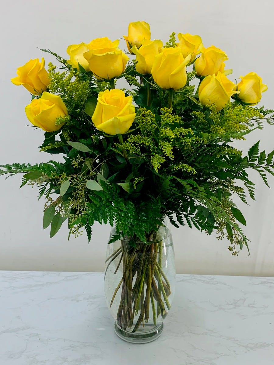 One Dozen Yellow Roses by Bice's Fort Worth Florist